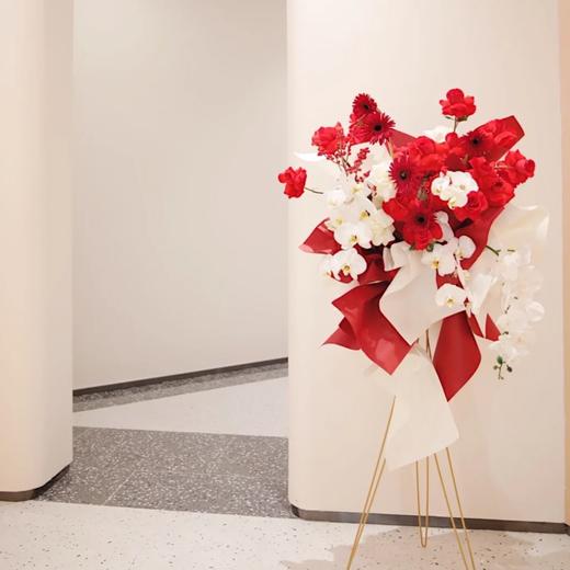 蹁跹-红白色系蝴蝶兰高端开业庆典花篮一对 商品图4