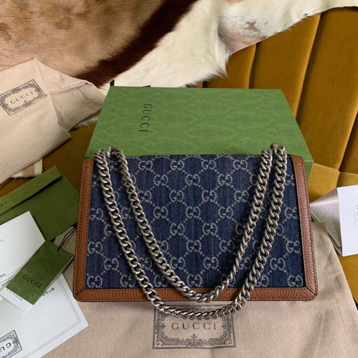 夏日特惠💰1400【原厂皮】原单古驰400249牛仔布系列酒神中号 商品图2