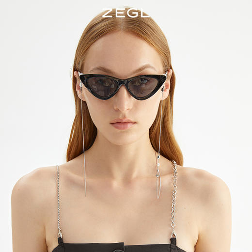 ZEGL设计师淡水珍珠复古挂脖眼镜链女潮款墨镜链冷淡风甜酷配饰品 商品图4