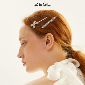 ZEGL设计师蝴蝶结发夹女夏冷淡风发卡一字夹侧边边夹发饰套装组合