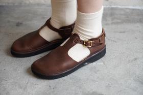 Aurora Shoe 极光鞋丁字带凉鞋(T-Strap - BROWN/BLACK)