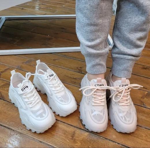 西村名物2021夏新款网面女款老爹鞋ins厚底果 冻底X21AM16001 商品图0