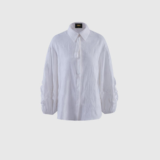 复古港味袖木耳边百搭衬衣 商品图0