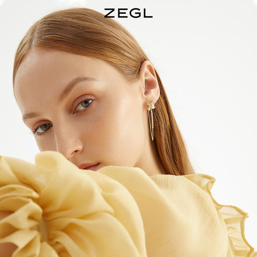 ZEGL设计师风的童话流苏风车耳环女气质耳钉925银针耳饰一款两戴 商品图2