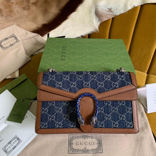 夏日特惠💰1400【原厂皮】原单古驰400249牛仔布系列酒神中号 商品图0