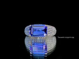 「点彩」坦桑石蓝宝石戒指