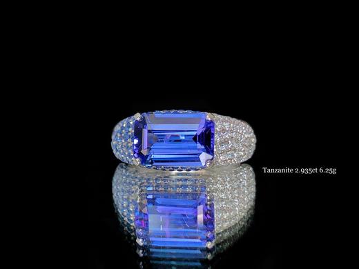 「点彩」坦桑石蓝宝石戒指 商品图0