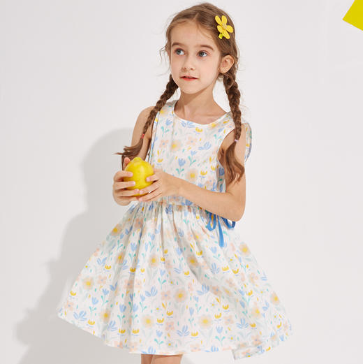 龙之涵 中大童无袖连衣裙 全棉连衣裙中大女童法式连衣裙 商品图2