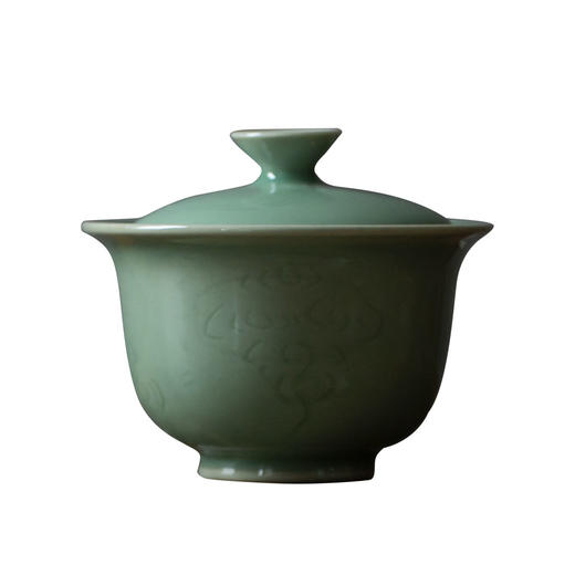 茶香记 龙泉青瓷陈均林手工梅子青云纹盖碗180ml全手工刻绘主泡器 商品图4