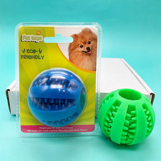 宠物橡胶洁齿球狗狗磨牙玩具卡壳装耐咬洁齿漏食球 宠物训练玩具 商品图3