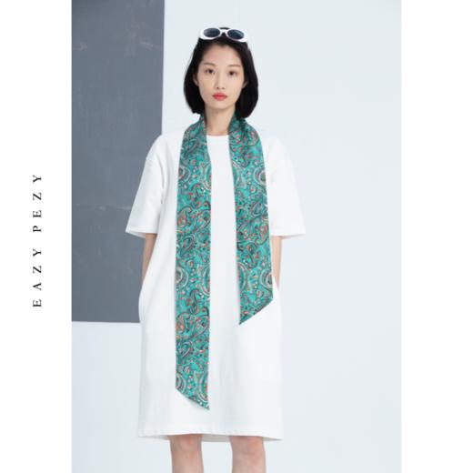 意大利进口真丝斜纹绸印花长丝巾 百搭细窄围巾领带 商品图0