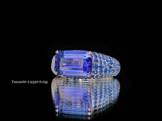 「点彩」坦桑石蓝宝石戒指 商品图1
