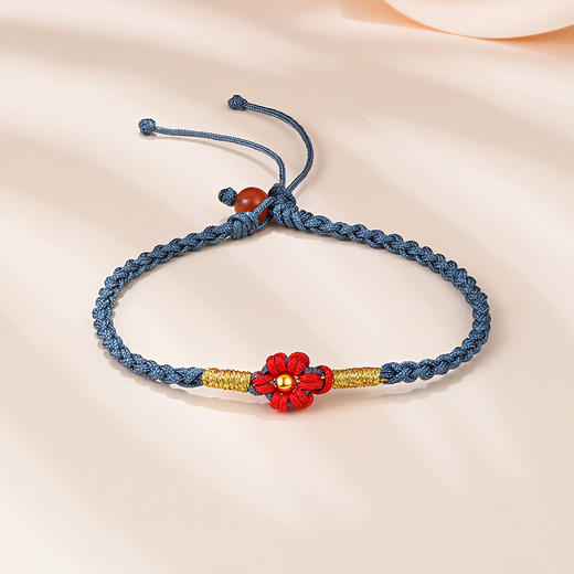 【福币抵购】周六福 小红花黄金手链 足金转运珠 送你一朵小红花 定价 商品图3