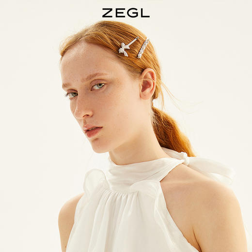 ZEGL设计师蝴蝶结发夹女夏冷淡风发卡一字夹侧边边夹发饰套装组合 商品图2