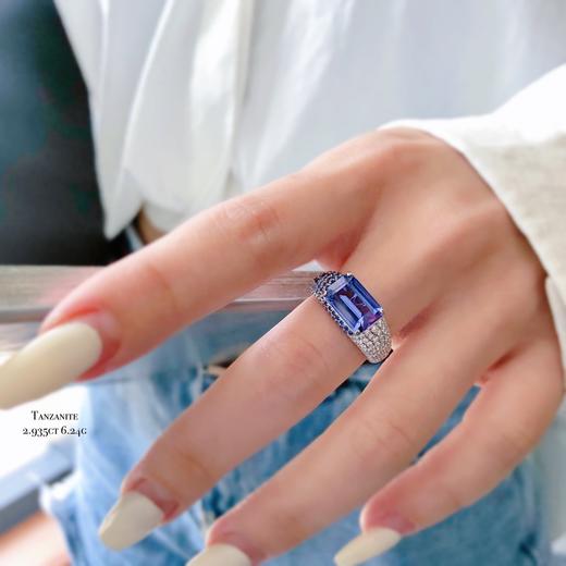 「点彩」坦桑石蓝宝石戒指 商品图3