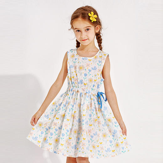 龙之涵 中大童无袖连衣裙 全棉连衣裙中大女童法式连衣裙 商品图3