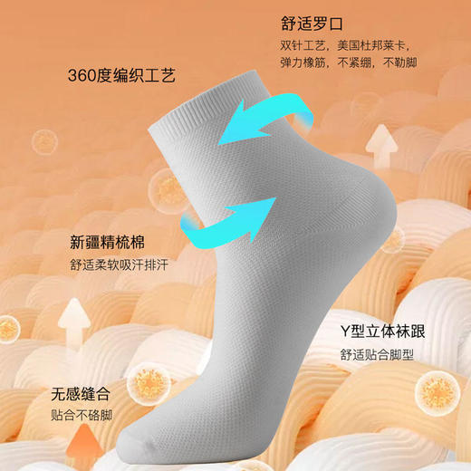 花里家精油袜中筒袜柔软亲肤吸湿透气优质棉纤维高弹罗口防勒袜口穿上没有束缚和压迫感 商品图0