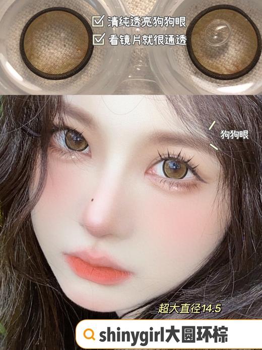 shinygirl 美瞳 大圆环棕 直径14.5mm 0-800度 商品图0