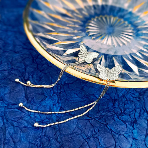 蝴蝶长流苏银S925耳坠 商品图1