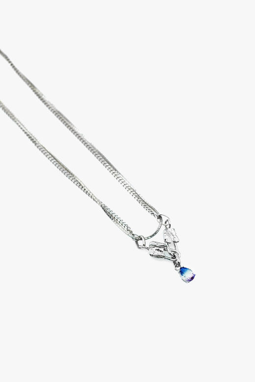 21AW TABOO｜愚人船  别针系列 - 双别针v形吊坠项链 商品图2