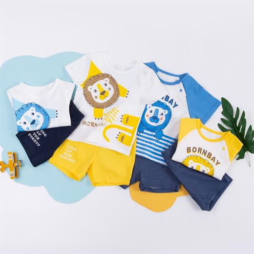 贝贝怡夏季男童运动短袖短裤套装212T2279
 商品图1