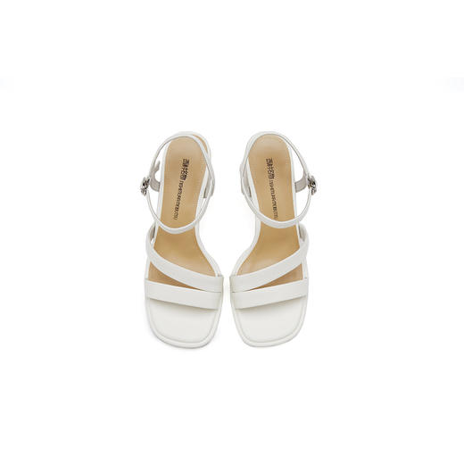 专柜同款新款牛漆皮女凉鞋一字带凉鞋粗跟凉鞋X21BG23261 商品图1