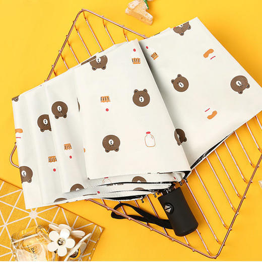 【颜值爆表！小巧灵动“掌中伞”】全自动折叠两用晴雨伞，轻巧结实耐用，迷你超萌小熊图案，让生活多点乐趣，防紫外线折叠遮阳伞防晒太阳伞 商品图3