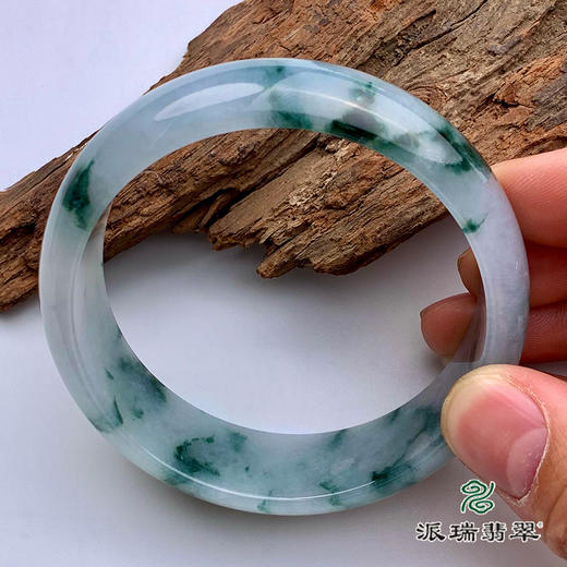 派瑞翡翠 翡翠手镯 糯种 飘花 商品图2