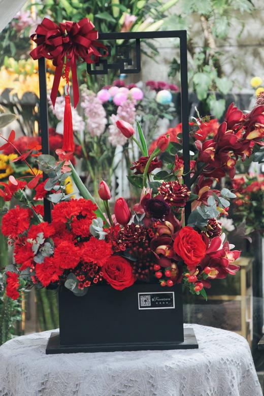 Flowerbene【花有独钟】私人订制心语星愿鲜花超大手捧花篮 商品图0