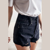 欧芮儿黑色牛仔裤女2021新款高腰显瘦时髦炸街散口边短款热裤 商品缩略图1