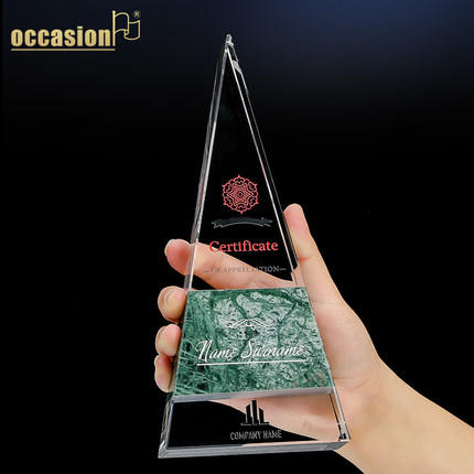 水晶奖杯创意定制定做志愿者儿童奖牌授权牌玻璃荣誉纪念品制作 商品图3