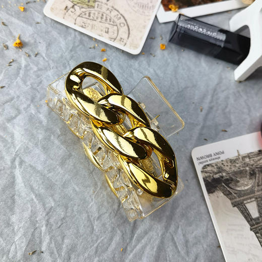 【透明蝴蝶结发抓】鲨鱼夹金属大小号后脑勺抓夹鲨鱼夹扎头发饰女时尚饰品 商品图3