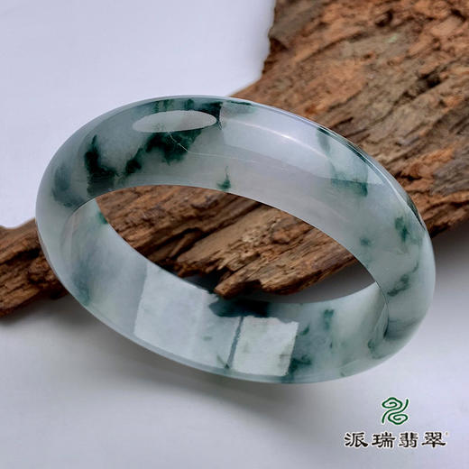 派瑞翡翠 翡翠手镯 糯种 飘花 商品图3