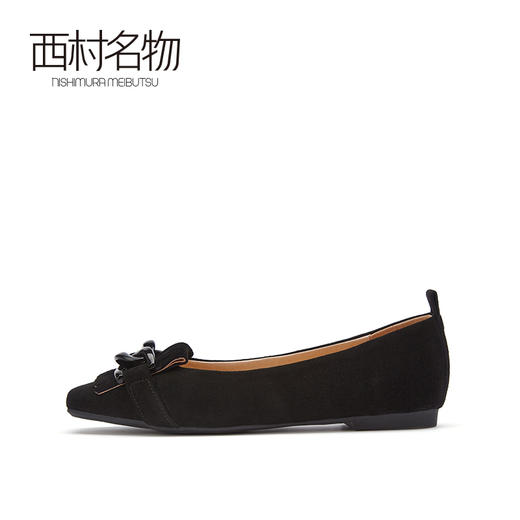 西村名物2021秋季新款仙女鞋温柔单鞋女平底鞋浅口低跟方头T21CE34151 商品图1