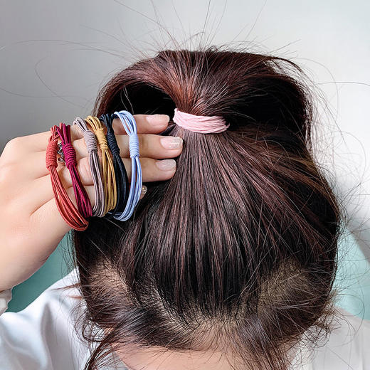 【20条罐装】ins风森系发圈甜美扎头发饰品皮筋女绑头发头绳皮套时尚饰品 商品图1