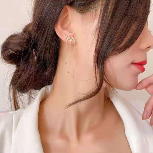 【流苏长款爱心耳坠女】s925银耳钉复古气质简约耳环耳饰时尚饰品 商品图4