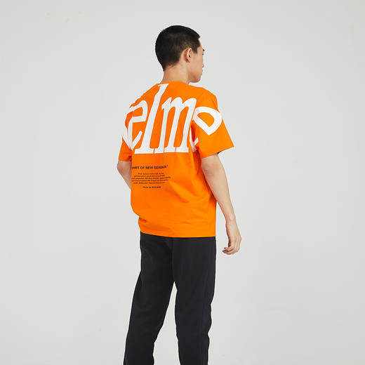 卡尔美夏季新款休闲短袖大LOGO印花情侣T宽松舒适圆领上衣潮 商品图0