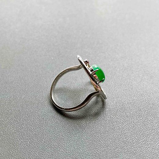 冰种阳绿翡翠蛋面戒指行星18k黄金白金钻石红蓝宝石镶嵌 商品图8