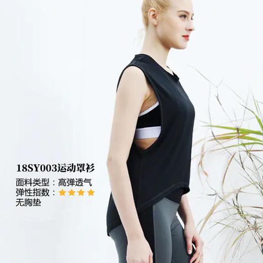 壁虎瑜伽《宽松背心》罩衫18SY003 背心宽松透气速干吸汗无袖T恤（无胸垫）清仓不退不换 商品图0
