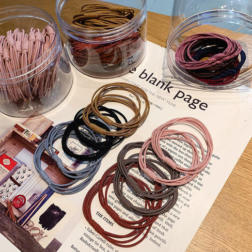 【20条罐装】ins风森系发圈甜美扎头发饰品皮筋女绑头发头绳皮套时尚饰品 商品图2