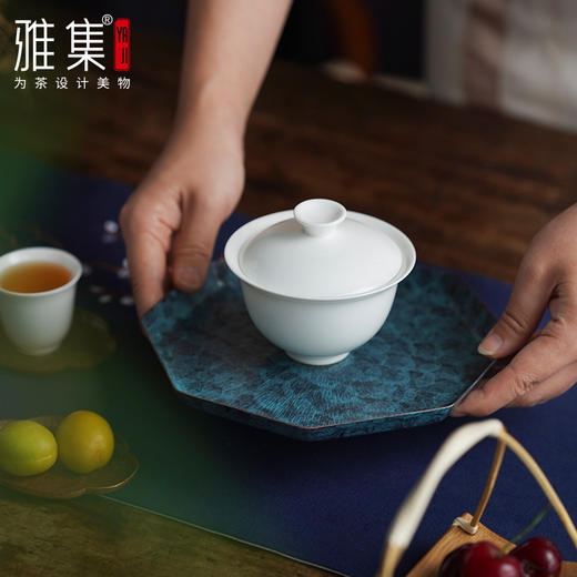 雅集 手工纯铜壶承 干泡台储水养壶茶壶紫砂壶垫托复古中式茶具配件 商品图1