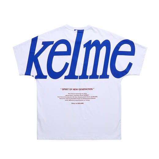 卡尔美夏季新款休闲短袖大LOGO印花情侣T宽松舒适圆领上衣潮 商品图3