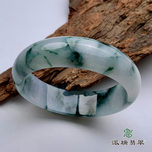 派瑞翡翠 翡翠手镯 糯种 飘花 商品图5
