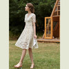 欧芮儿蕾丝连衣裙2021新款收腰显瘦法式v领小个子气质复古裙 商品缩略图0