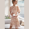 欧芮儿碎花雪纺连衣裙女2021夏收腰显瘦气质设计感旗袍改良版裙子 商品缩略图1