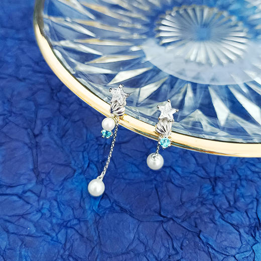 星星贝珠AB款银S925耳坠 商品图2