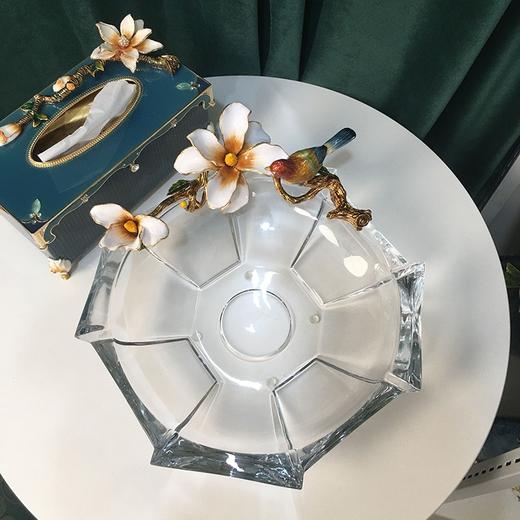 轻奢水晶水果盘客厅家用创意果盘珐琅彩工艺品现代家居摆件 时尚 摆件 商品图3