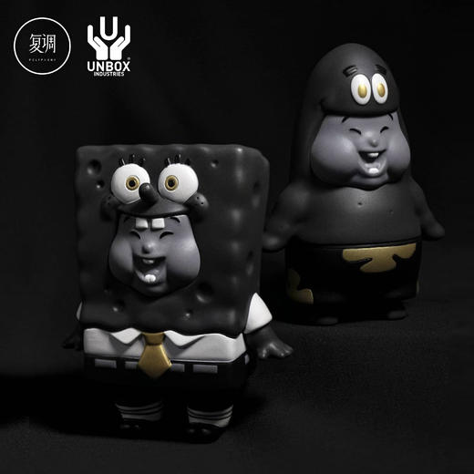 现货 Unbox 肥仔 全黑版 海绵宝宝 派大星 Chubby Chunk 潮玩 商品图0
