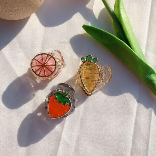 【水果蔬菜小号抓夹】可爱少女ins水果发夹森系顶夹发抓头饰时尚饰品 商品图3