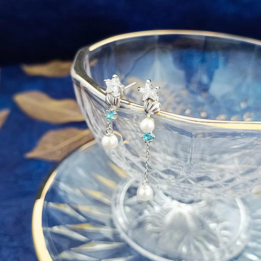 星星贝珠AB款银S925耳坠 商品图1